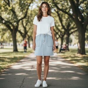 Woman’s Modern Series Mid-rise Denim Skirt by Lee - Size 8